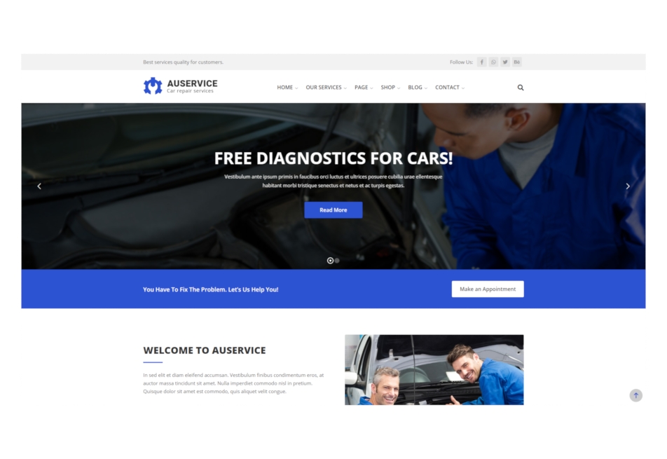 Auservice website thumbnail