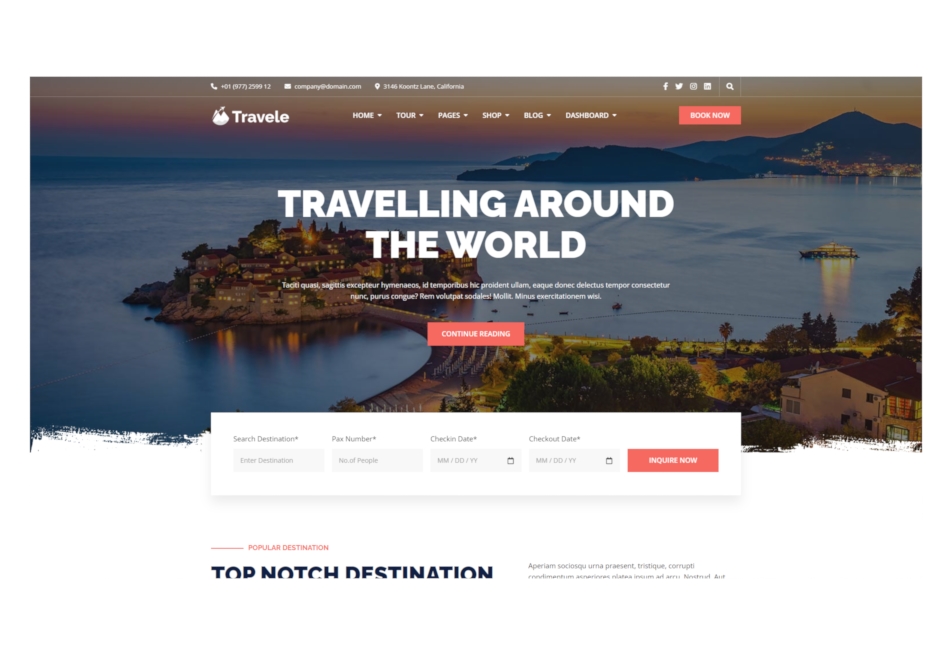 Travele website thumbnail